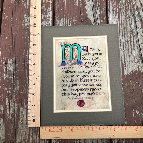 Celtic Wedding Blessing Frame Art Deco Wall Print Home Decor Medieval Manuscript - Picture 15 of 16